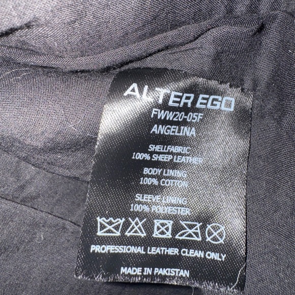 Black 100% Sheep Leather Moto/Biker Jacket - Picture 9 of 11